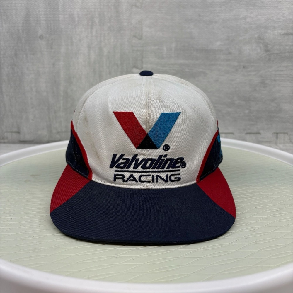 Vintage Valvoline Racing Hat Cap Snapback White Nascar Roush Car Auto Racing